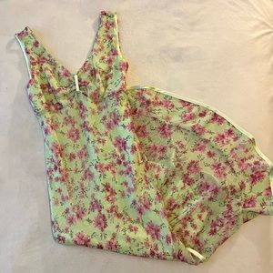 Vintage Floral Green Midi/Maxi Dress